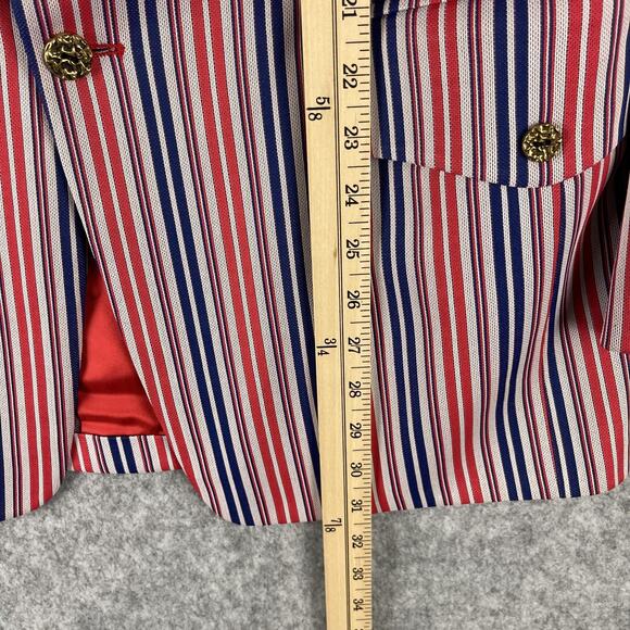 VTG Towncraft JC Penney Blazer Sport Coat Mens 42L Red Striped Gold Button 70s - Picture 8 of 15